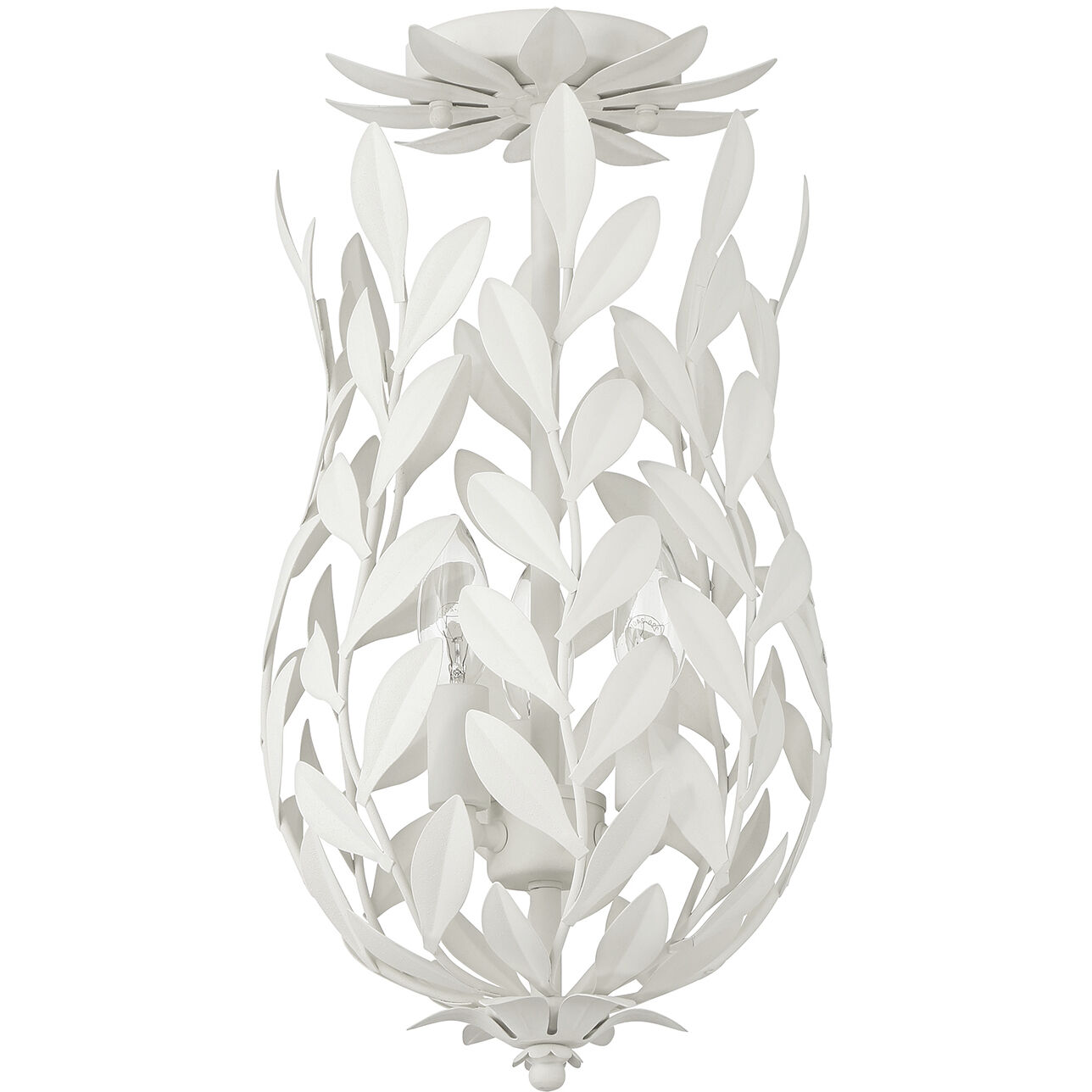Broche 3 Light 9.5 inch Matte White Semi Flush Ceiling Light