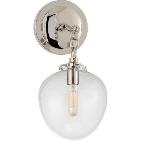Thomas O'Brien Katie2 1 Light 6.5 inch Polished Nickel Acorn Bath Sconce Wall Light in Clear Glass, Small