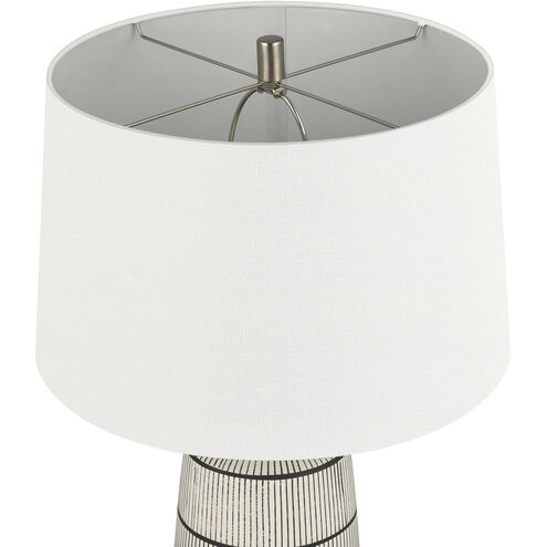Ansley 30 inch 150.00 watt Gray Glazed with Satin Nickel Table Lamp Portable Light