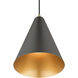 Dulce 1 Light 10 inch Bronze with Antique Brass Accents Pendant Ceiling Light in Bronze & Brushed Nickel