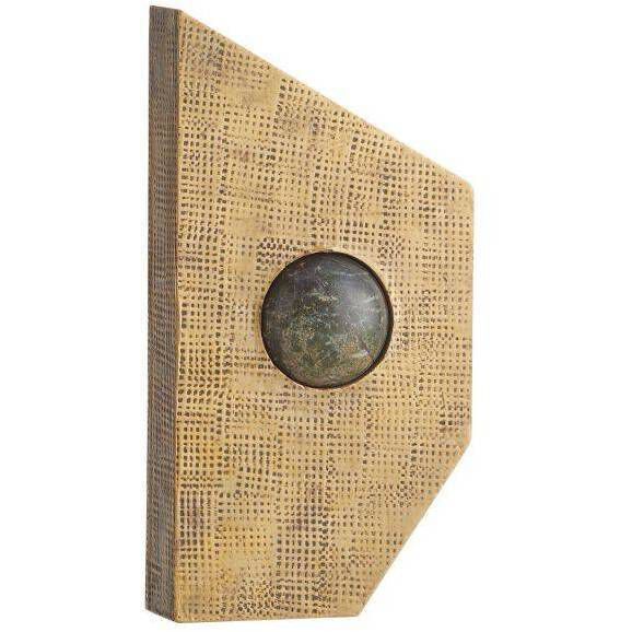 Garrick 5 inch Antique Brass and Jungle Marble Bookends, Set of 2