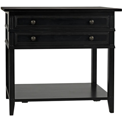 Colonial 35 X 32 inch Distressed Black Side Table, 2 Drawer