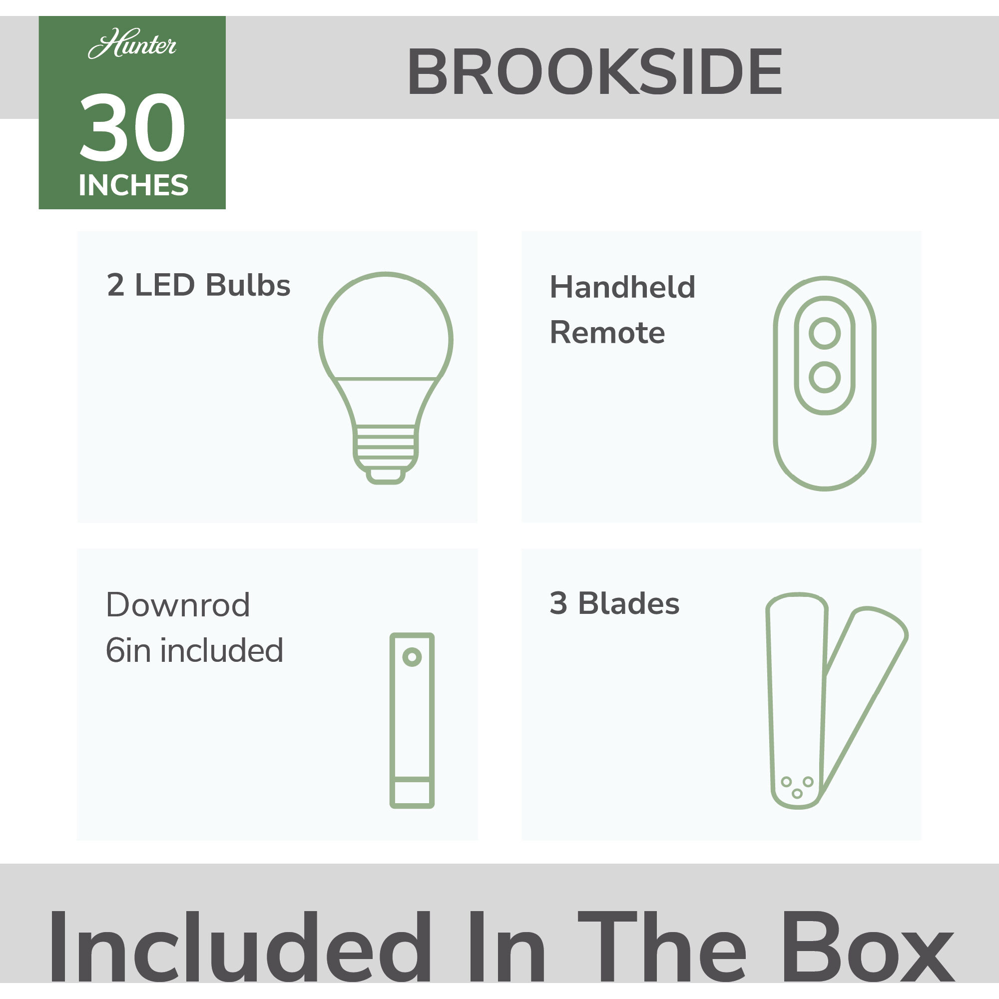 Brookside 30 inch Luxe Gold with Fresh White Blades Ceiling Fan