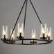 Sentinel 6 Light 24 inch Black Single-Tier Chandelier Ceiling Light