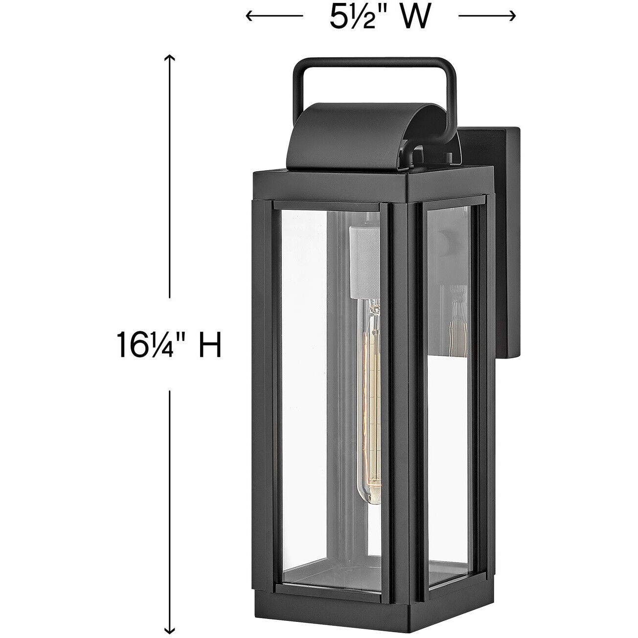 Heritage Sag Harbor LED 16 inch Black with Burnished Bronze Outdoor Wall Mount Lantern, Small