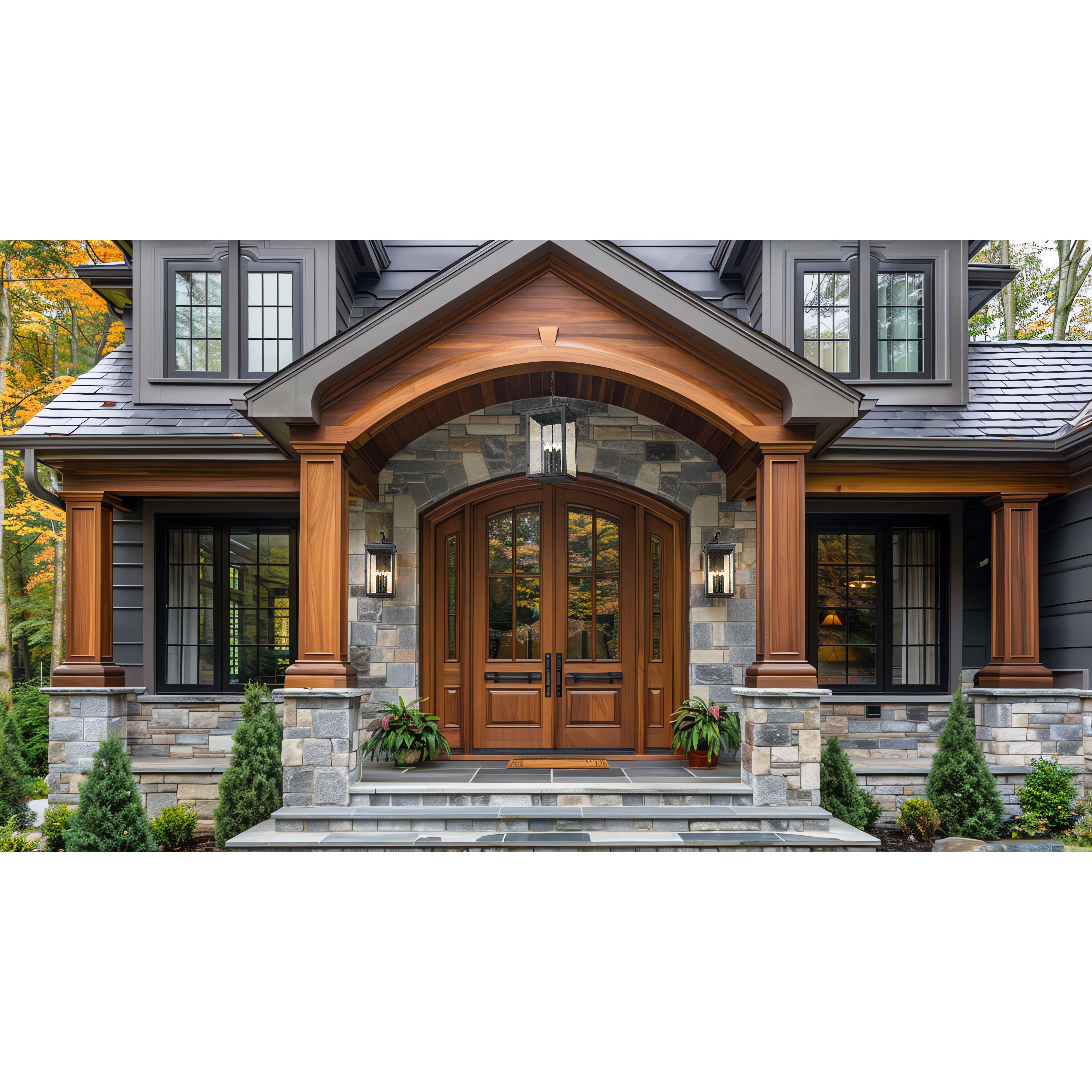 Hartwell 6 Light 36 inch Sand Black Outdoor Wall Light