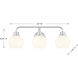 Contemporary 3 Light 24 inch Chrome Bathroom Vanity Light Wall Light