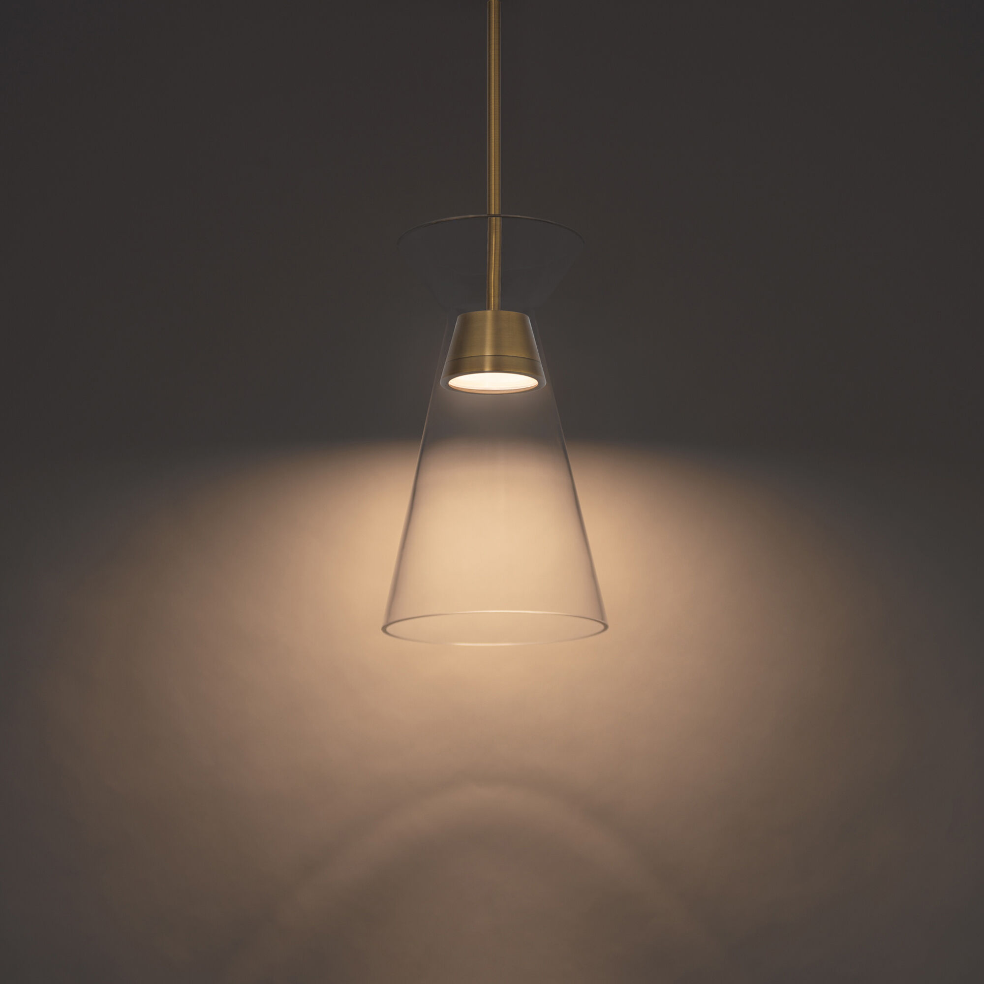 Chandra LED 8 inch Aged Brass Mini-Pendant Ceiling Light, dweLED