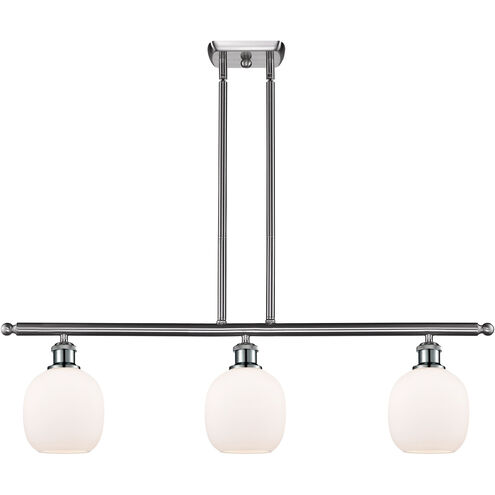 Ballston Belfast LED 36 inch Brushed Satin Nickel Island Light Ceiling Light in Matte White Glass, Ballston