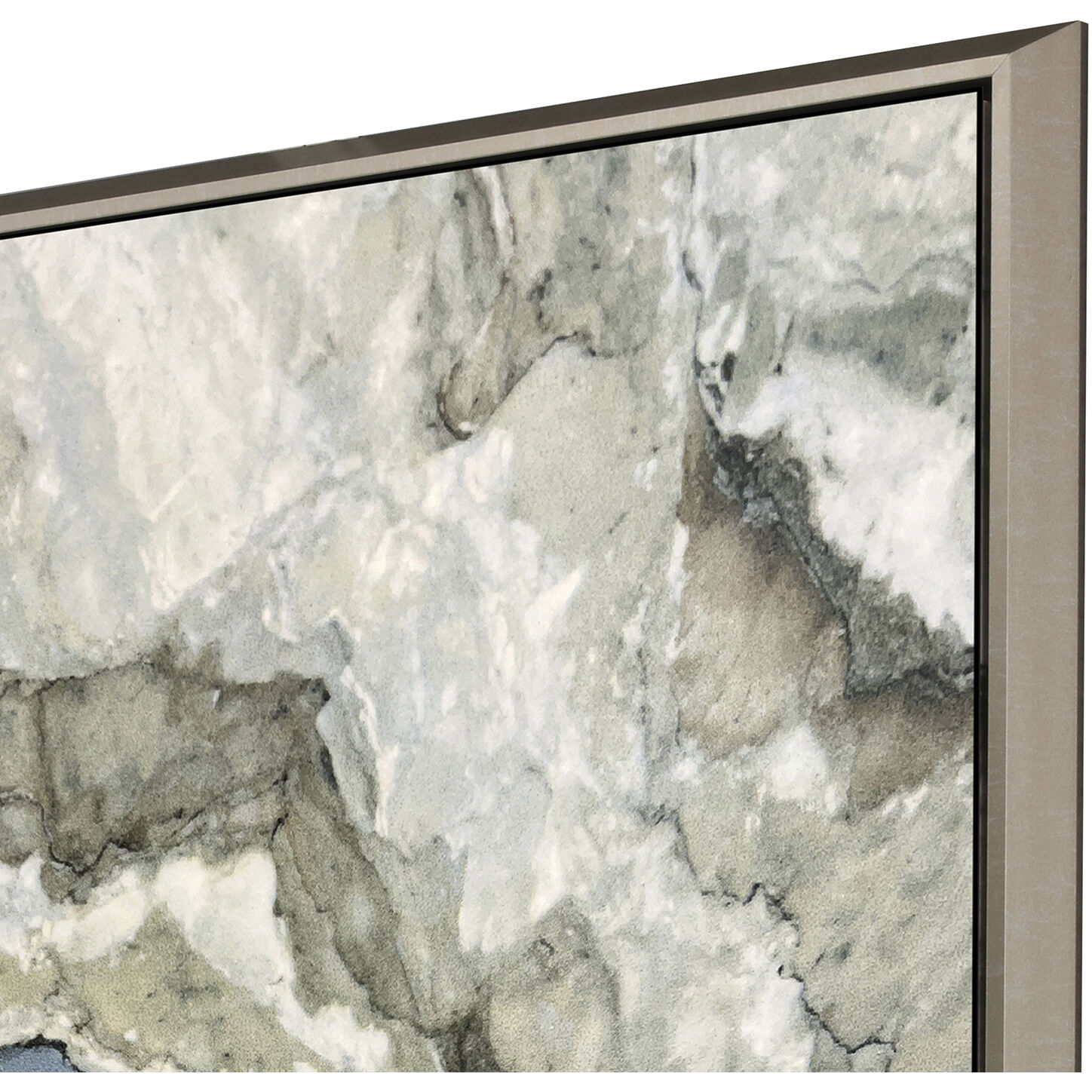 Stone Brown and Neutral and White and Blue Canvas