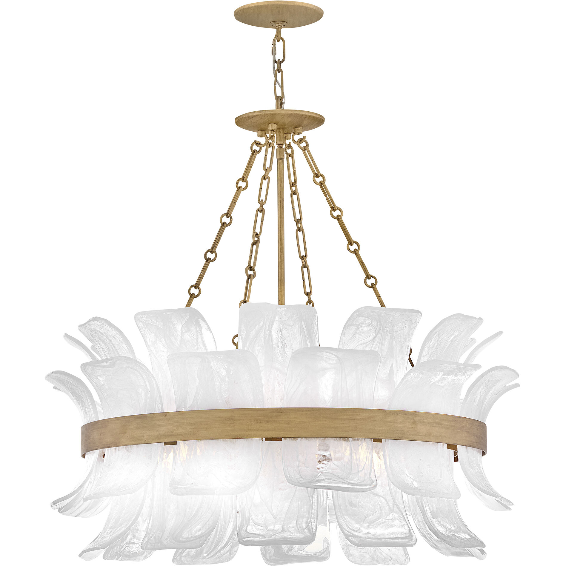 Fleur 6 Light 34 inch Burnished Gold Chandelier Ceiling Light