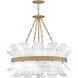 Fleur 6 Light 34 inch Burnished Gold Chandelier Ceiling Light