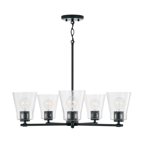 Baker 5 Light 27 inch Matte Black Chandelier Ceiling Light