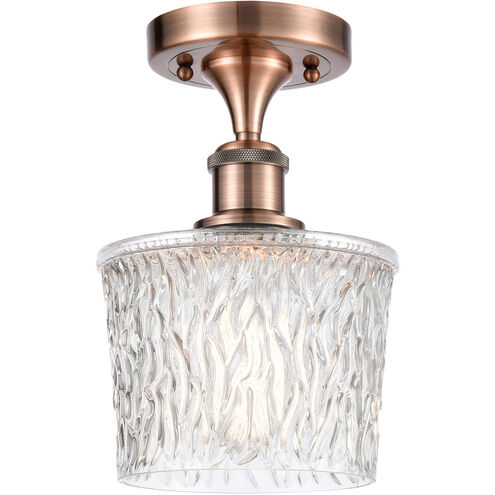 Ballston Niagra 1 Light 7 inch Antique Copper Semi-Flush Mount Ceiling Light, Ballston