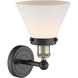 Cone Sconce Wall Light in Black Antique Brass, Matte White