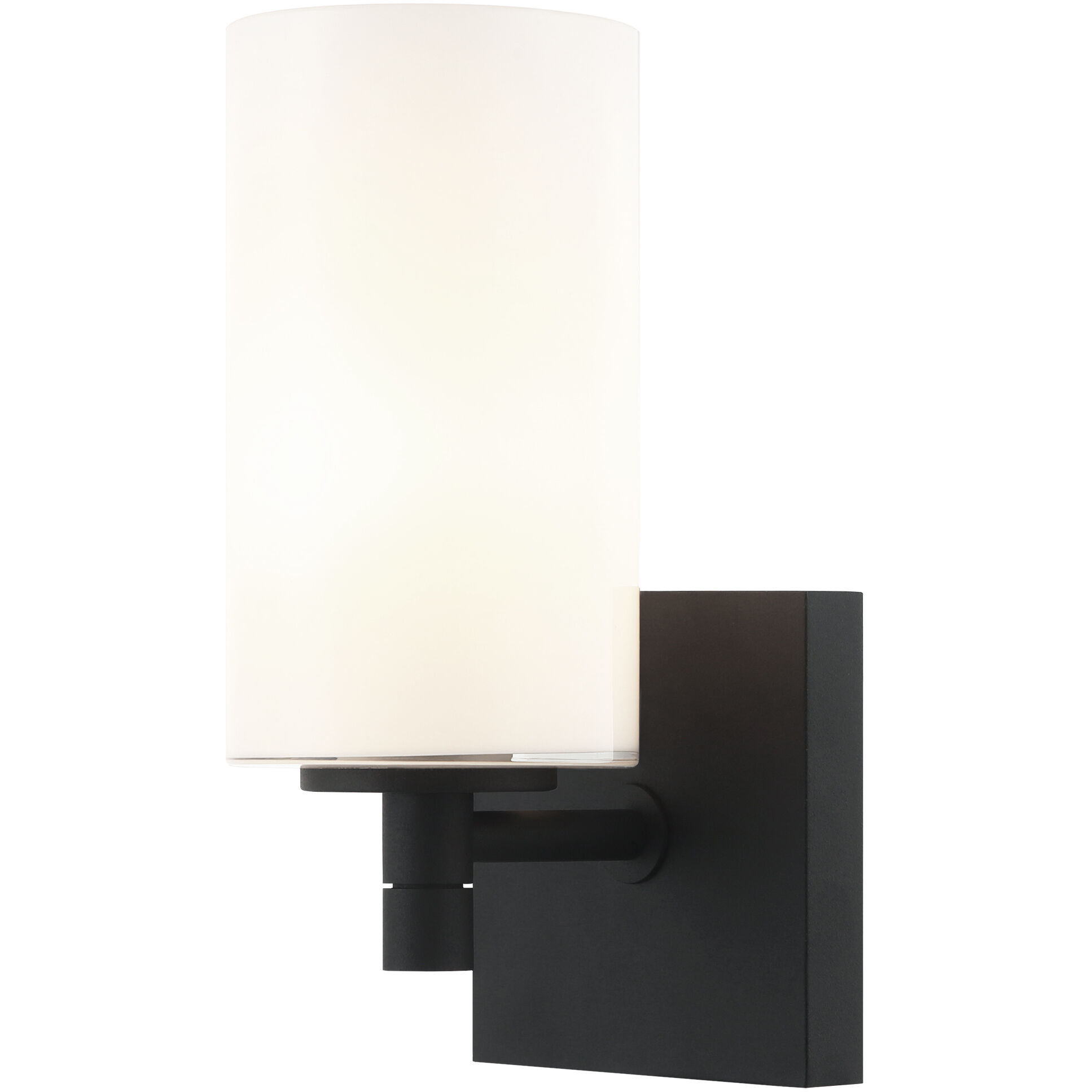Candela 1 Light 4.75 inch Matte Black Wall Sconce Wall Light in Matte Black and Opal Glass