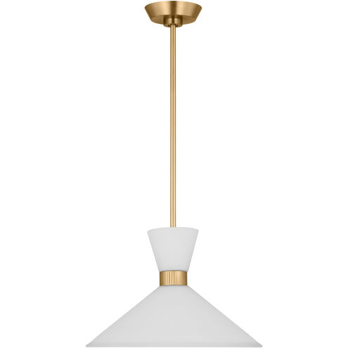 Drew & Jonathan Belcarra 1 Light 15 inch Satin Brass Pendant Ceiling Light