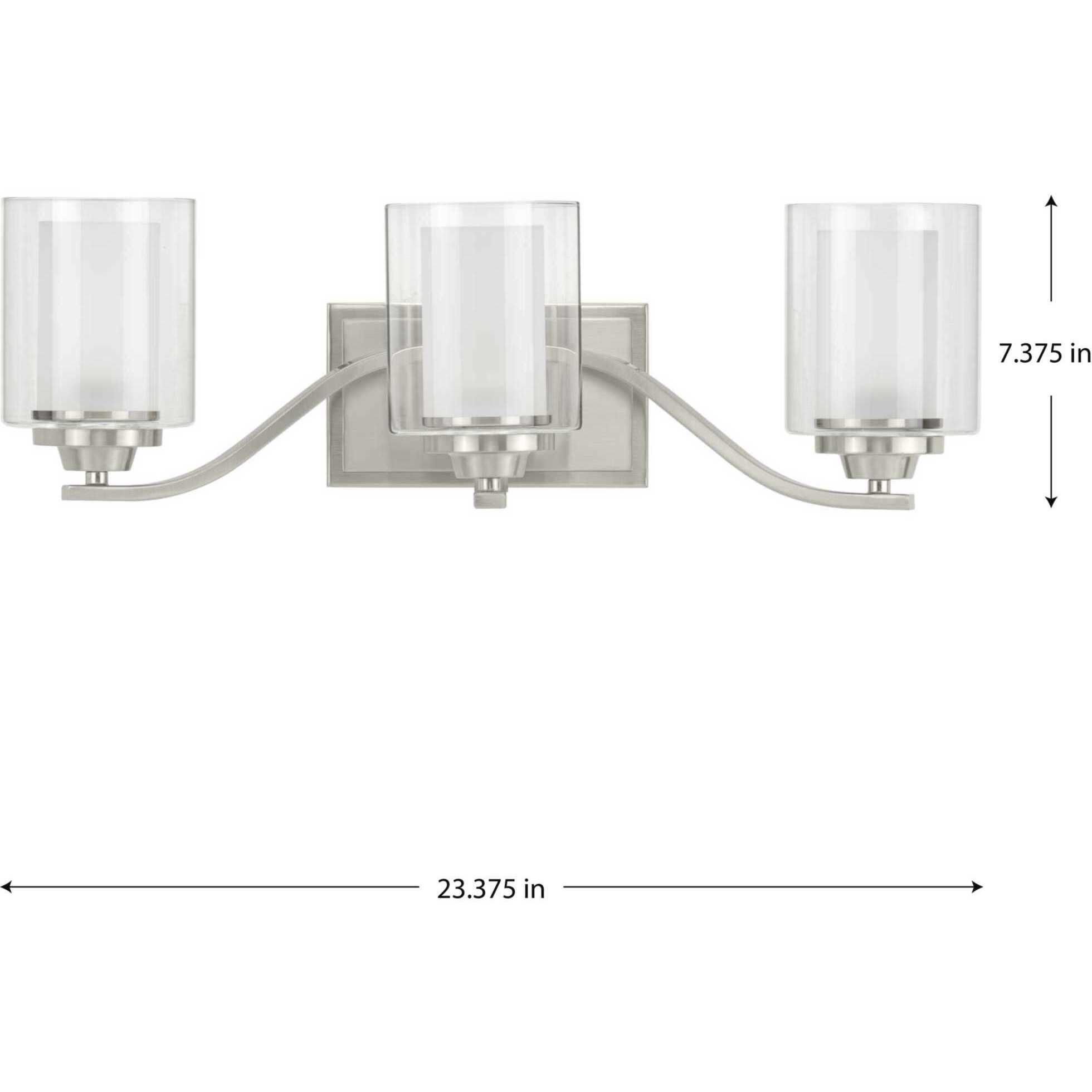 Kene 3 Light 23 inch Brushed Nickel Bath Vanity Wall Light