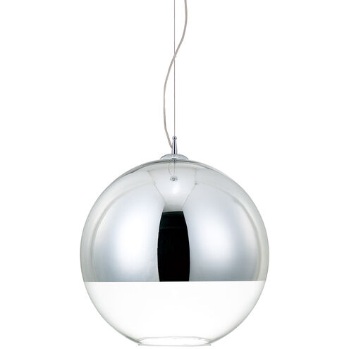 Chromos 1 Light 16 inch Chrome Pendant Ceiling Light, Large