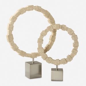 Ivory Fusion 22.75 X 16.5 inch Ring Sculptures, Set of 2