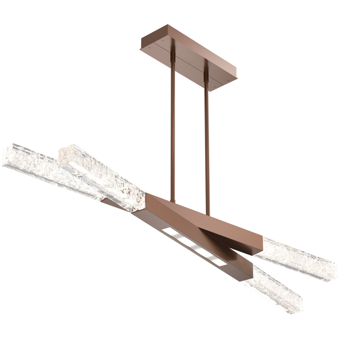 Axis LED 50.7 inch Burnished Bronze Linear Pendant Ceiling Light in 3000K LED
