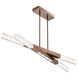 Axis LED 50.7 inch Burnished Bronze Linear Pendant Ceiling Light in 3000K LED