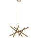 Matchstix 10 Light 31.25 inch Aged Gold Brass Pendant Ceiling Light in Aged Gold Brass and Clear