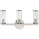 Revolve 3 Light 20.07 inch Clear Glass and Polished Nickel Bath Vanity Wall Light