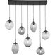 Cosmos Incandescent 7 Light 50.3 inch Burnished Bronze Linear Pendant Ceiling Light in Smoke Cosmos, Multi-Port