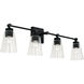 Rory 4 Light 33 inch Matte Black Vanity Light Wall Light