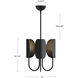 Alora Mood Seno 3 Light 15 inch Matte Black/White Cotton Fabric Chandelier Ceiling Light