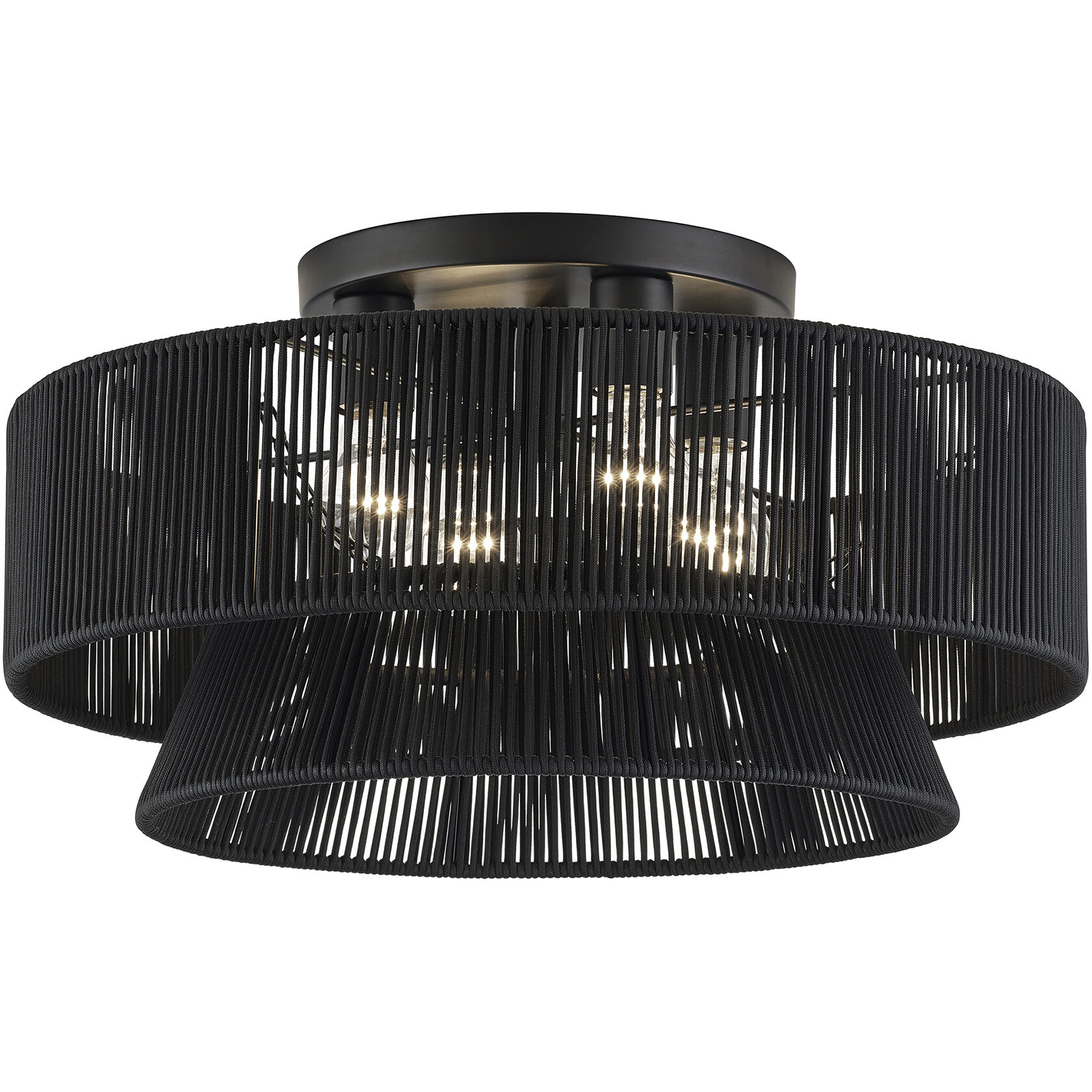 Florell 4 Light 21 inch Black Semi Flush Mount Ceiling Light, Extra Large