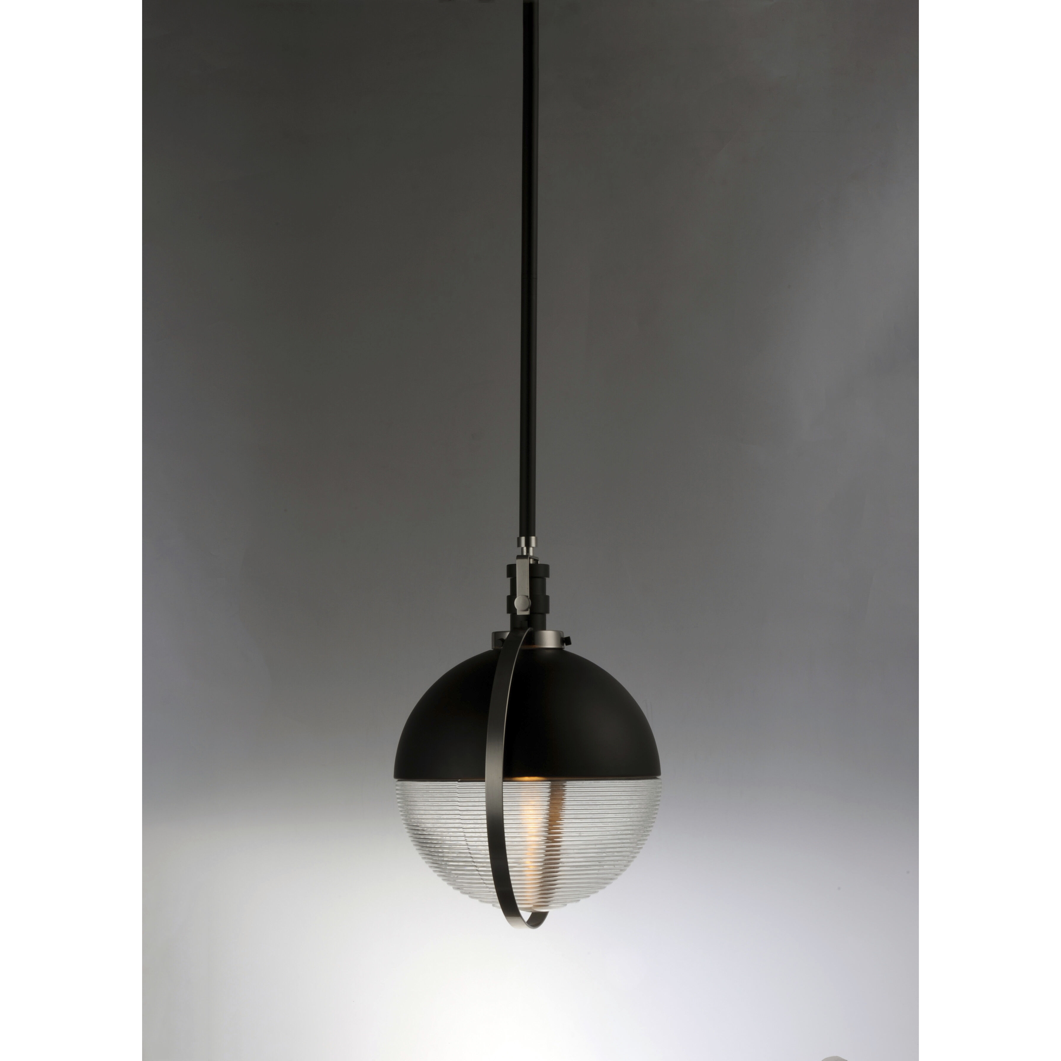 Axiom LED 12.25 inch Black/Satin Nickel Single Pendant Ceiling Light