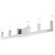Solna 6 Light 44 inch Brushed Nickel Vanity Sconce Wall Light