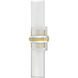 Kipton 2 Light 5.5 inch Polished Nickel with Heritage Brass Bath Light Wall Light