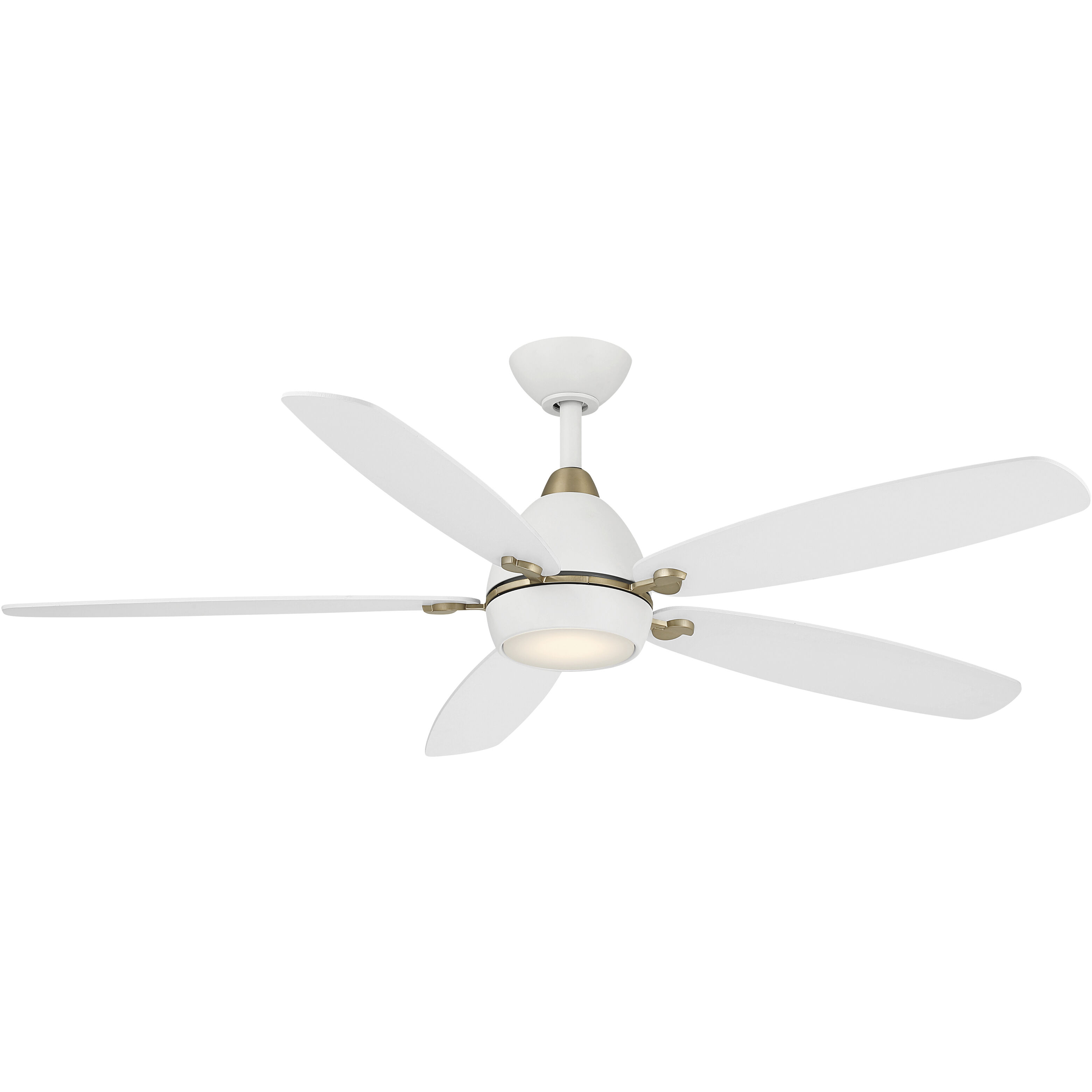 Soreno 52 inch Alabaster White/Brushed Brass with Alabaster White Blades Ceiling Fan