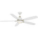 Soreno 52 inch Alabaster White/Brushed Brass with Alabaster White Blades Ceiling Fan