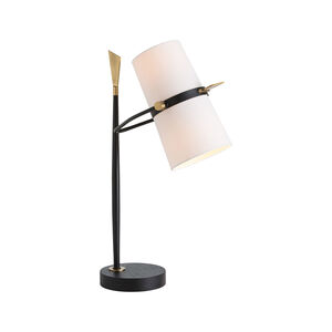 Yasmin 28 inch 60 watt Antique Black and Antique Brass Table Lamp Portable Light