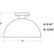 Devon LED 12.75 inch Matte Black and Satin Brass Semi-Flush Mount Ceiling Light