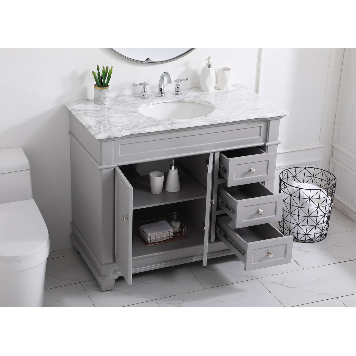 Wesley 42 X 22 X 35 inch Grey Vanity Sink Set