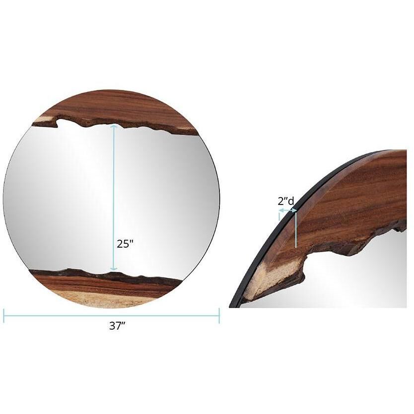 Laguna 37 X 37 inch Natural Wood Mirror