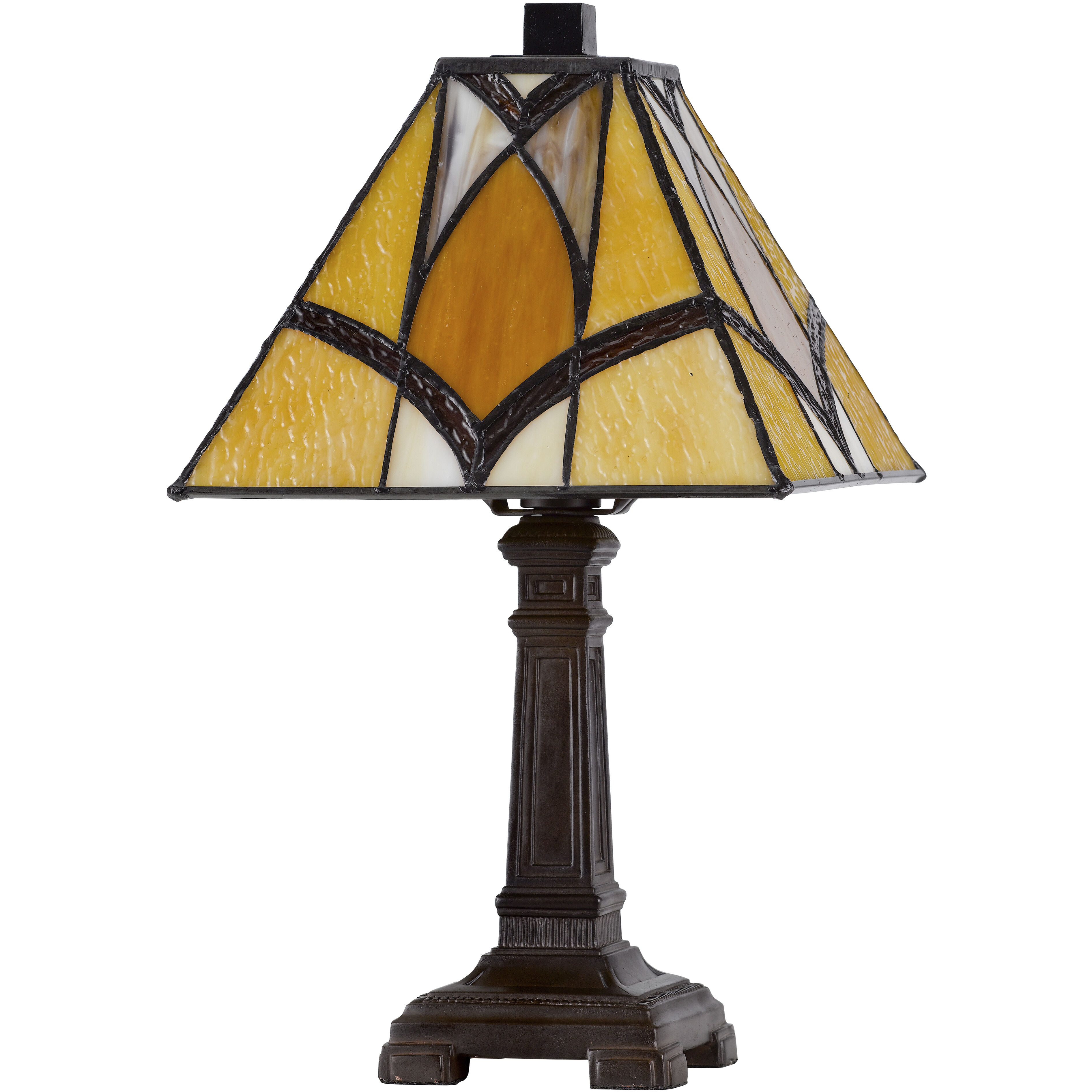 Cal Lighting 40W Metal Resin Tiffany Accent Lamp Dark Bronze