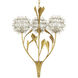 Dandelion 3 Light 22.75 inch Contemporary Silver Leaf and Silver and Contemporary Gold Leaf Pendant Ceiling Light