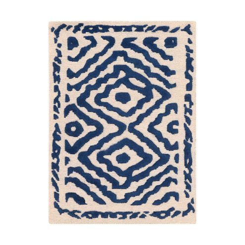 Atlas 36 X 24 inch Blue and Neutral Area Rug, Wool