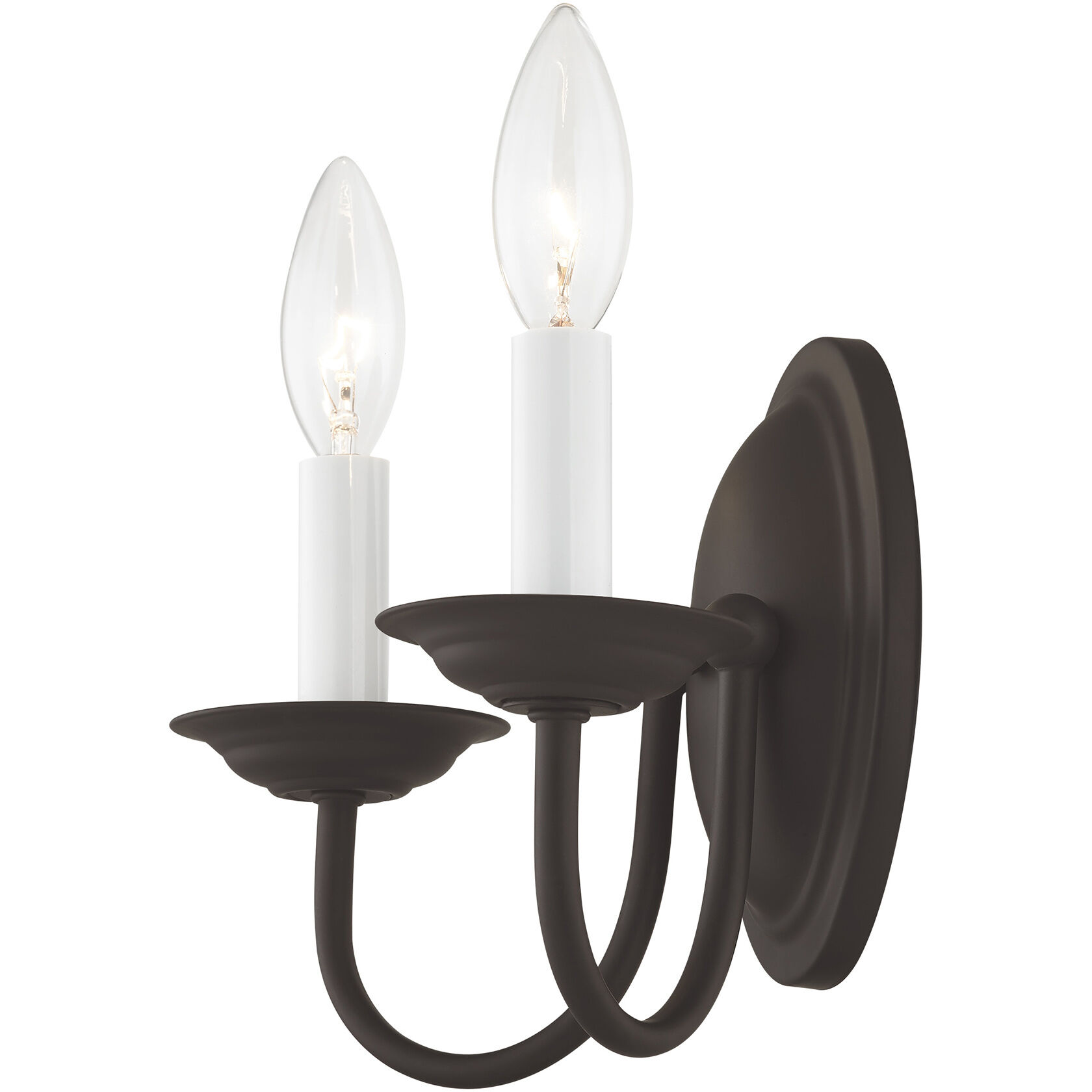 Home Basics 2 Light 10 inch Bronze Wall Sconce Wall Light