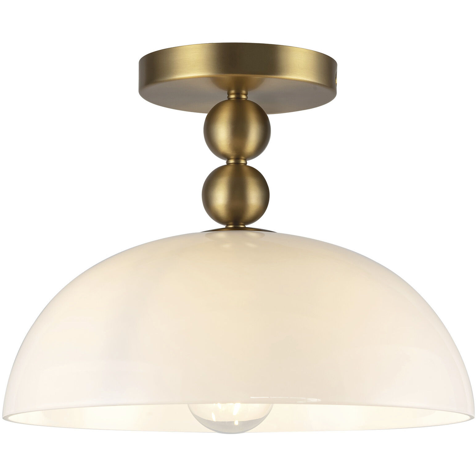 Alora Mood Paisley 1 Light 11.88 inch Brushed Gold/Glossy Opal Glass Semi-Flush Mount Ceiling Light