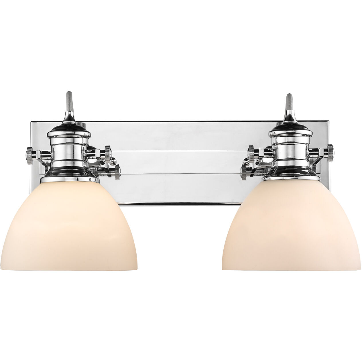 Yep Hines Vanity Wall Light in Chrome, Opal Glass