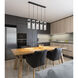 Fontaine Linear Chandelier Ceiling Light in Matte Black
