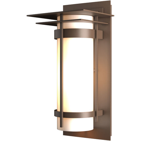 Banded 1 Light 16.2 inch Coastal Bronze Outdoor Sconce, with Top Plate