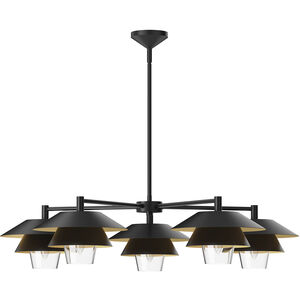 Alora Mood Tetsu 5 Light 38 inch Matte Black Chandelier Ceiling Light